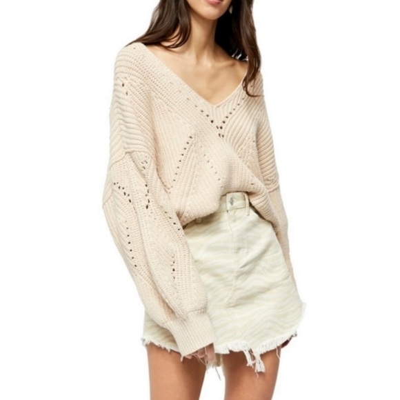 We The Free Pants - NWOT Free People Frayed Hem Tan Zebra Print Denim Skirt